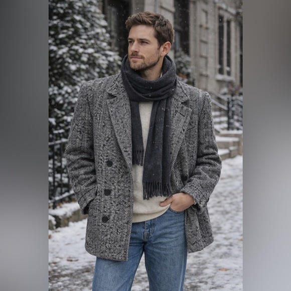 Vintage 90s Wool Blend Double Breasted Coat – Oversized Boxy Fit - Picture 12 of 12